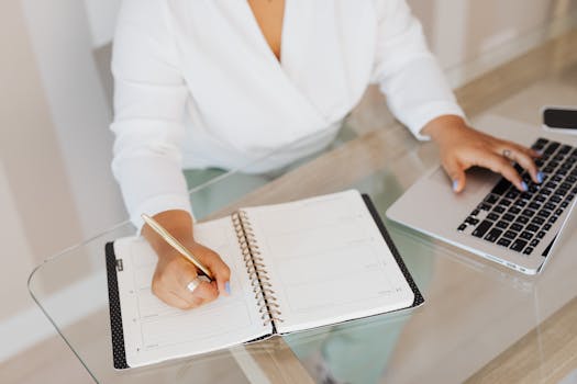 woman using productivity tools