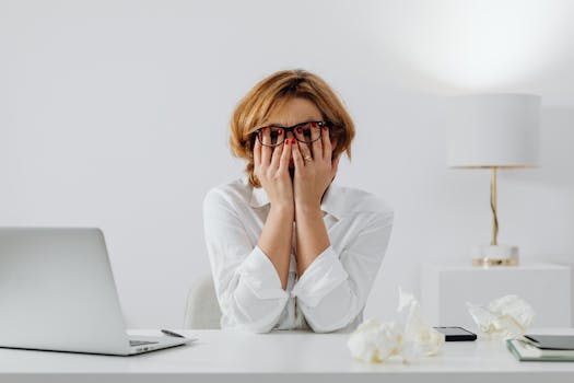 stressed woman at work