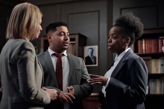 Woman leading a successful meeting with her team