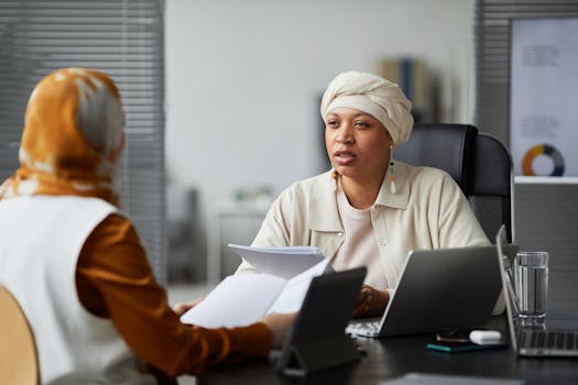 consultant discussing with clients