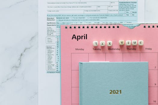 image of a calendar with tax dates marked